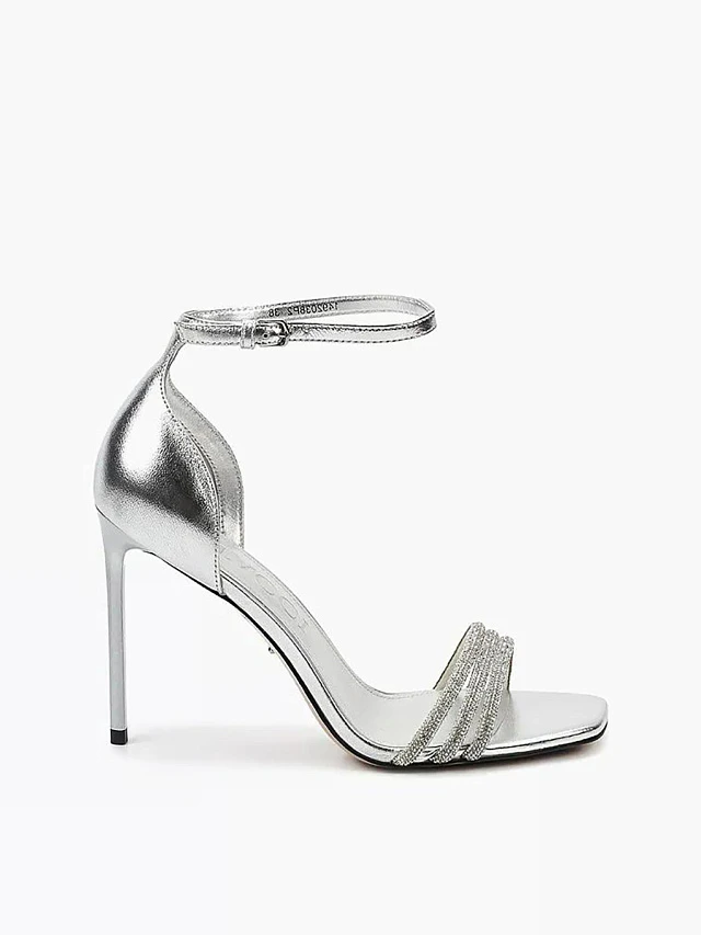 Босоножки женские летние, цвет серебряный, натуральная кожа 1492038P2 | 1