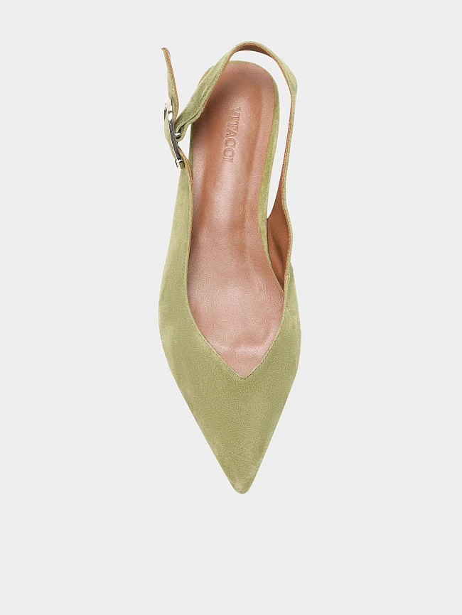 Туфли женские летние, цвет салатовый, натуральный велюр 7210561 | 4