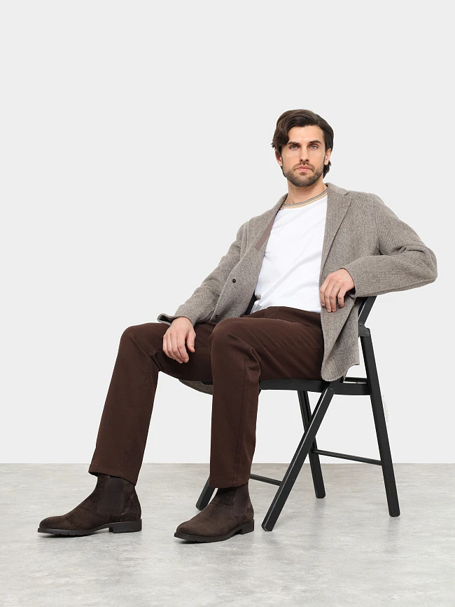 Ботинки мужские демисезонные, цвет коричневый, натуральный велюр M1023009 | 11