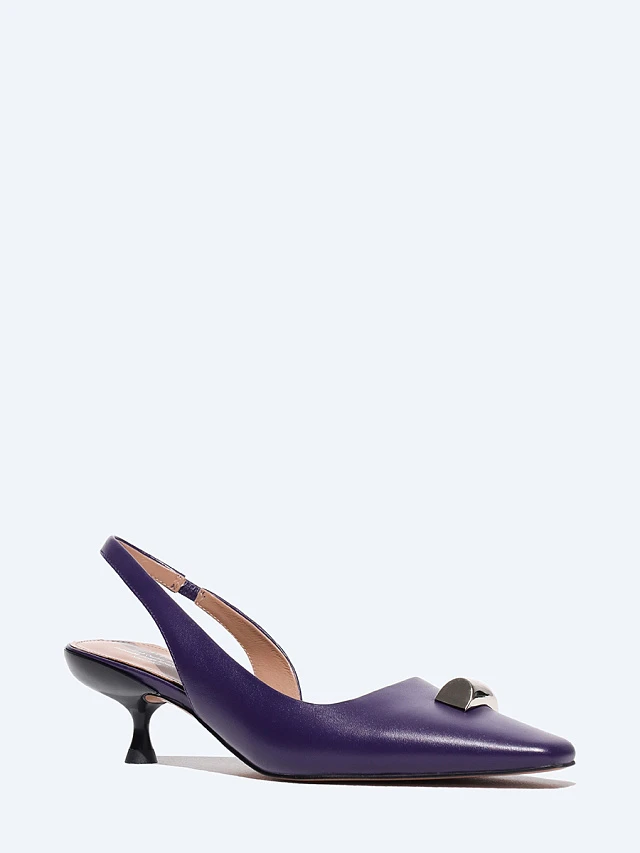 Туфли женские летние, цвет фиолетовый, натуральная кожа 1013697 | 1