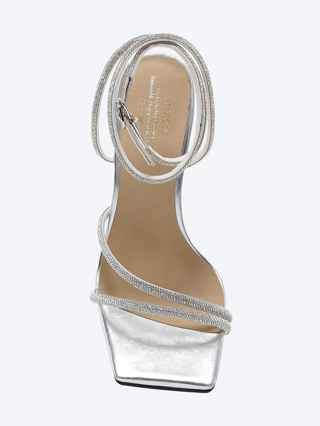 Босоножки 1848400 женские цвет серебряный, искусственный спилок 1848400 | 4