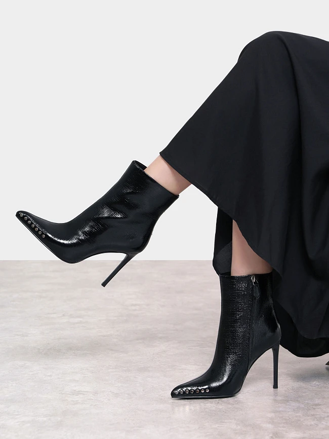 Полусапоги женские демисезонные, цвет черный, натуральный наплак 1493929 | 11