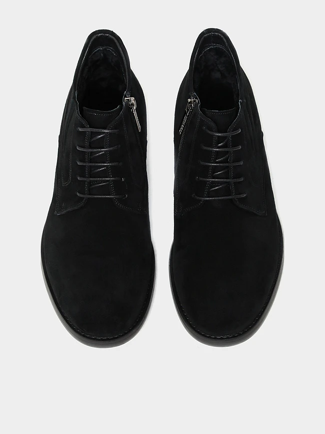 Ботинки мужские зимние, цвет черный, натуральный велюр M1022593M | 4