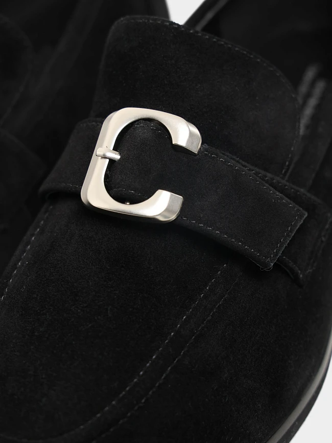 Лоферы женские всесезонные, цвет черный, натуральный велюр 7210302 | 6