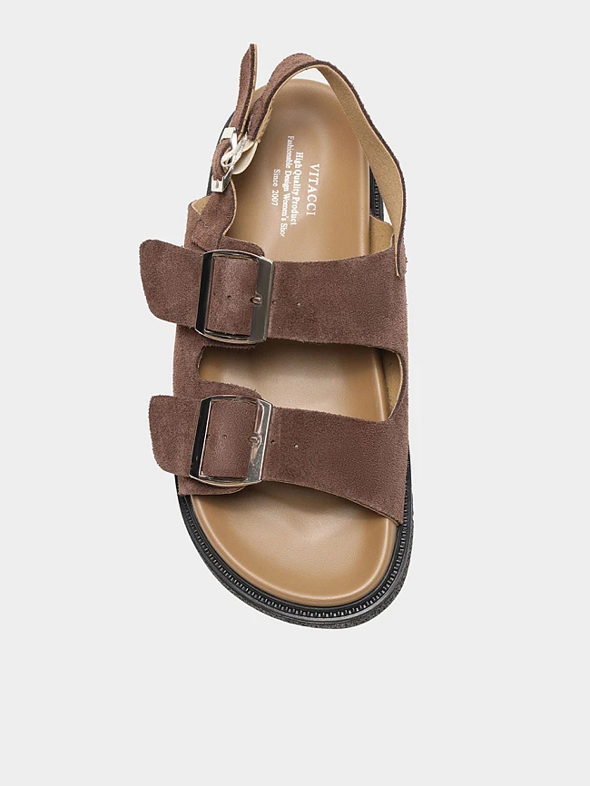 Сандалии женские летние, цвет коричневый, натуральный спилок 7210582 | 4