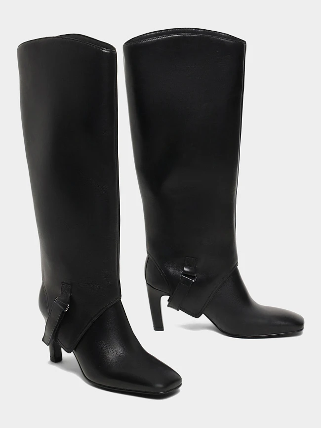 Сапоги женские демисезонные, цвет черный, натуральная кожа 1731100 | 3