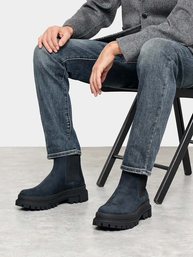 Ботинки мужские зимние, цвет синий, натуральный нубук M1022569M | 9