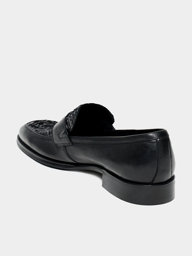Лоферы мужские всесезонные, цвет черный, натуральная кожа M1023179 | 3