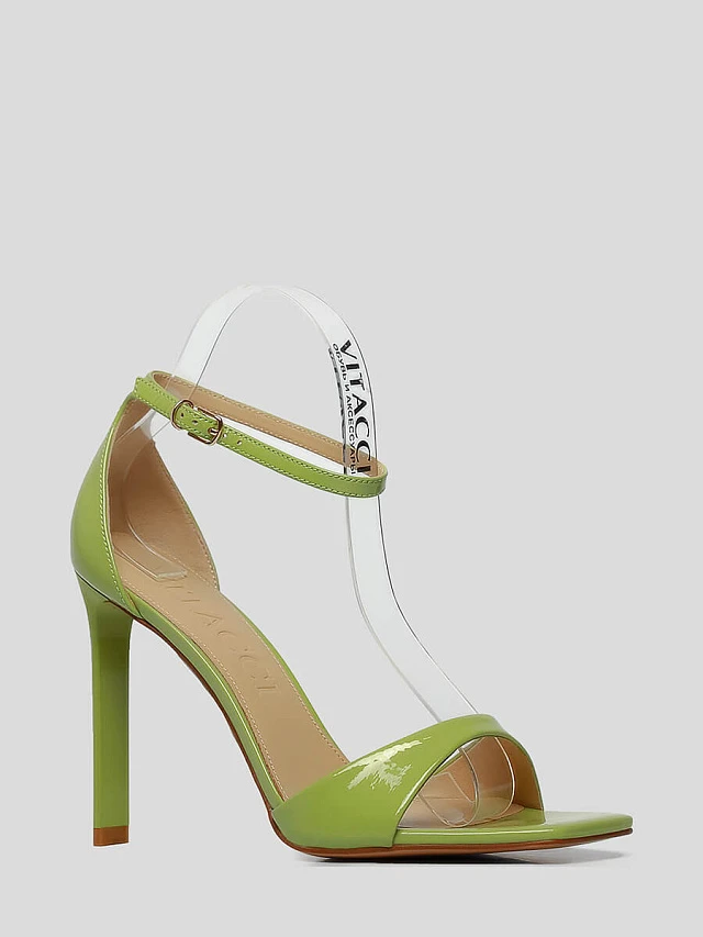 Босоножки женские летние, цвет салатовый, натуральная лаковая кожа 1492611 | 1