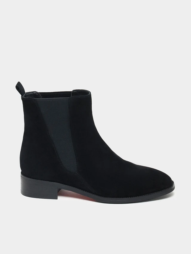 Полусапоги женские демисезонные, цвет черный, натуральный велюр 495636 | 1