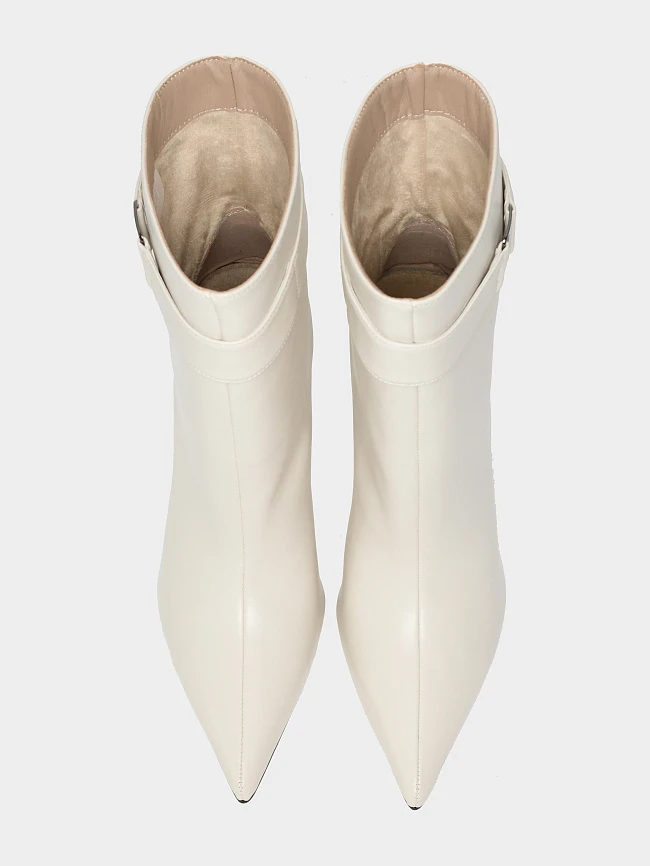 Полусапоги женские всесезонные, цвет молочный, натуральная кожа 6550455 | 5