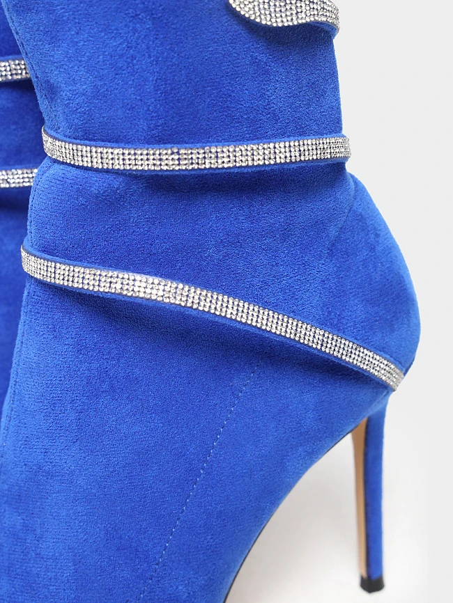 Полусапоги женские демисезонные, цвет синий, искусственный велюр 1398947 | 6