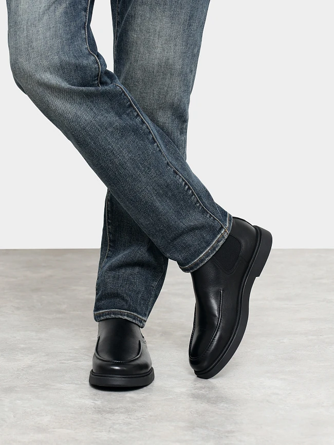 Ботинки мужские демисезонные, цвет черный, натуральная кожа M801240 | 9