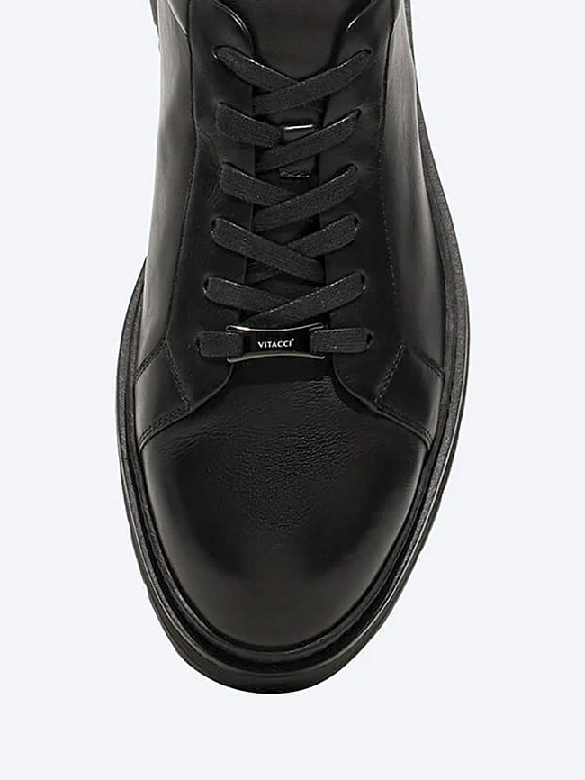 Кеды мужские демисезонные, цвет черный, натуральная кожа M1782560 | 4