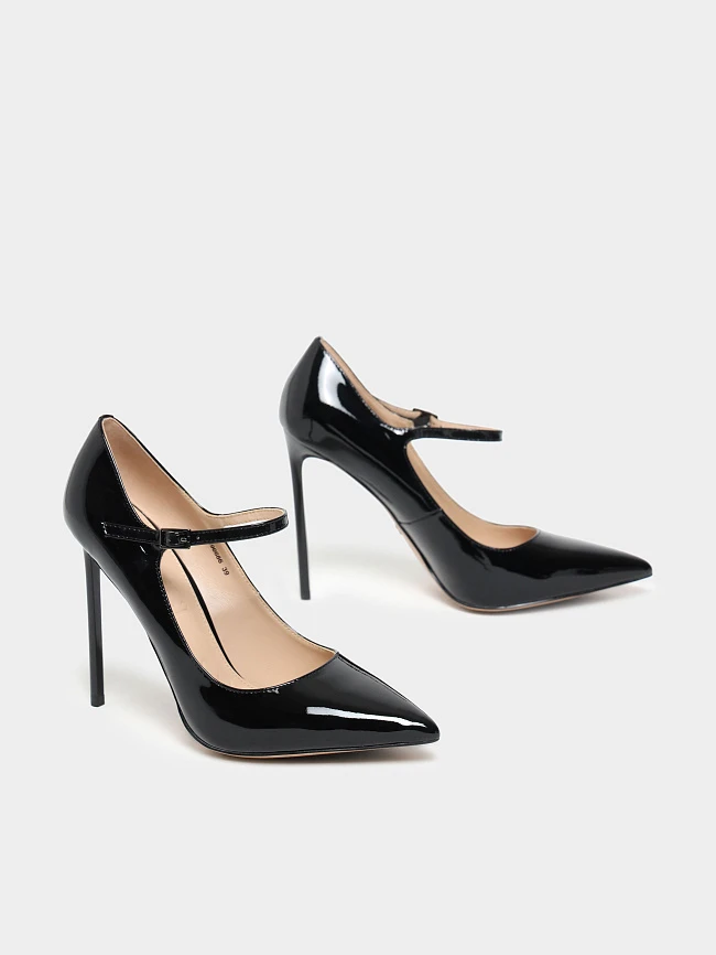 Туфли женские всесезонные, цвет черный, натуральная лаковая кожа 496686 | 3