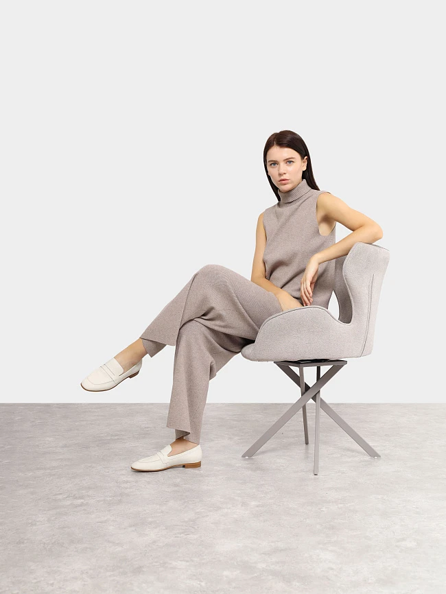 Лоферы женские всесезонные, цвет белый, натуральная кожа 494888 | 11