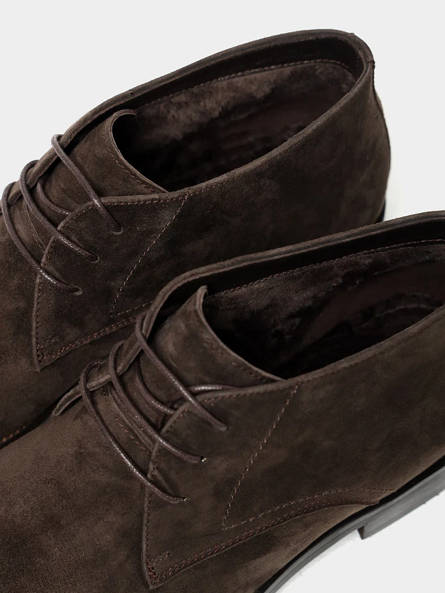 Ботинки мужские демисезонные, цвет коричневый, натуральный велюр M1023030 | 6