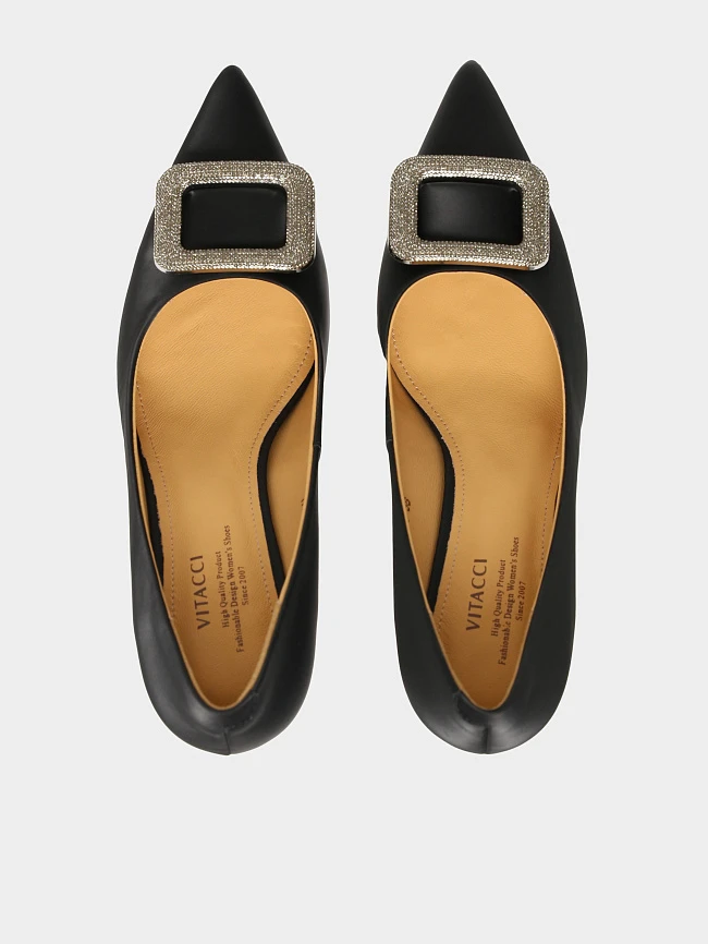 Туфли женские всесезонные, цвет черный, натуральная кожа 17VC004 | 5