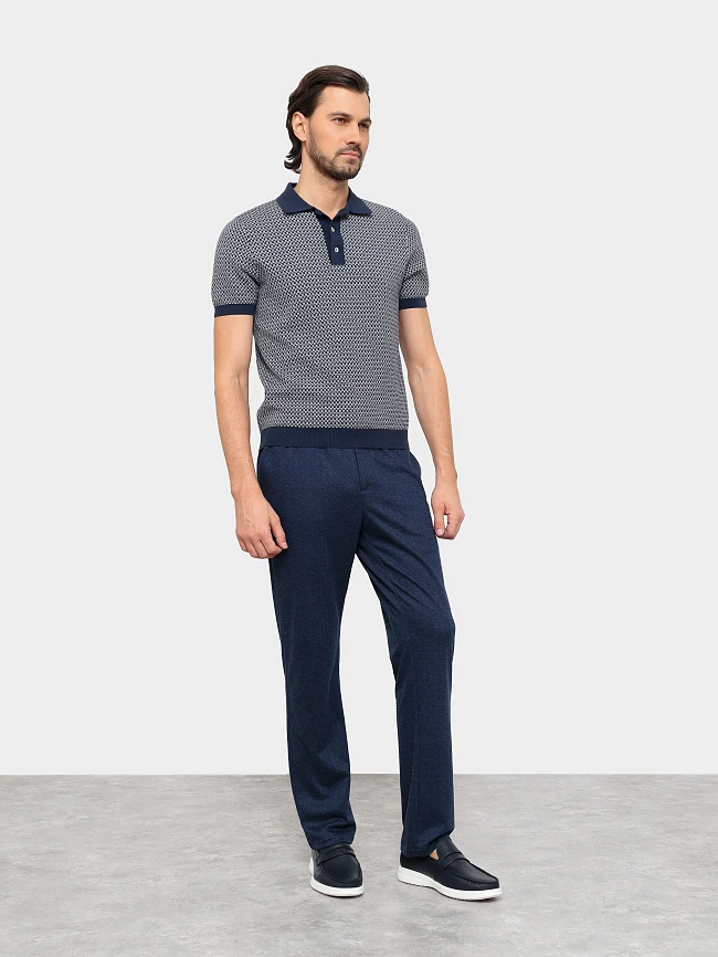 Мокасины мужские летние, цвет синий, натуральная кожа M801316 | 8