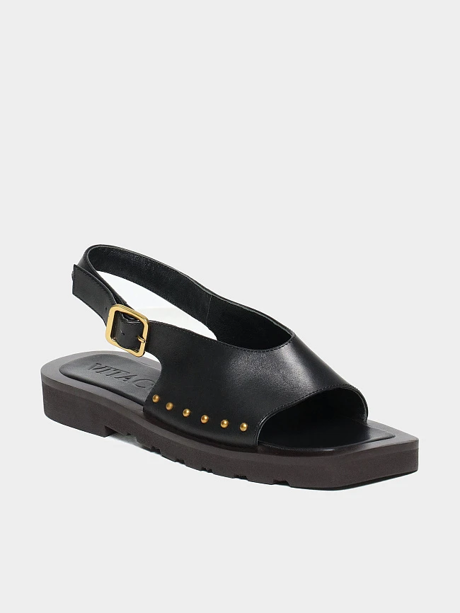 Сандалии женские летние, цвет черный, натуральная кожа 1495092 | 4