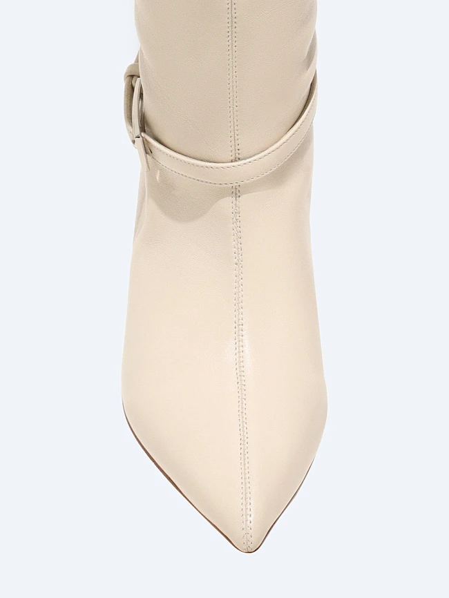 Сапоги женские демисезонные, цвет молочный, натуральная кожа 497118 | 4