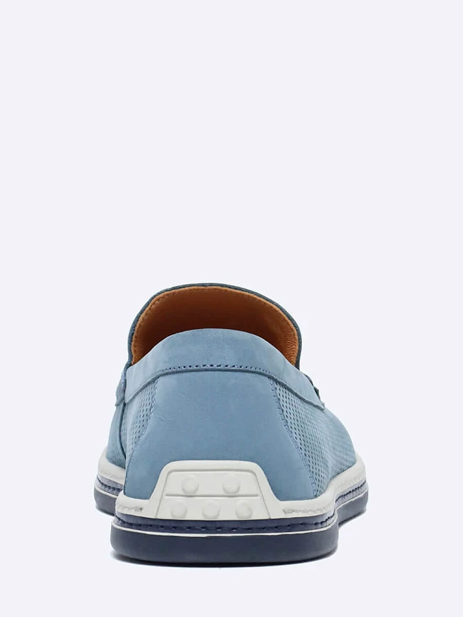 Мокасины M80940 мужские цвет голубой, натуральный нубук M80940 | 5