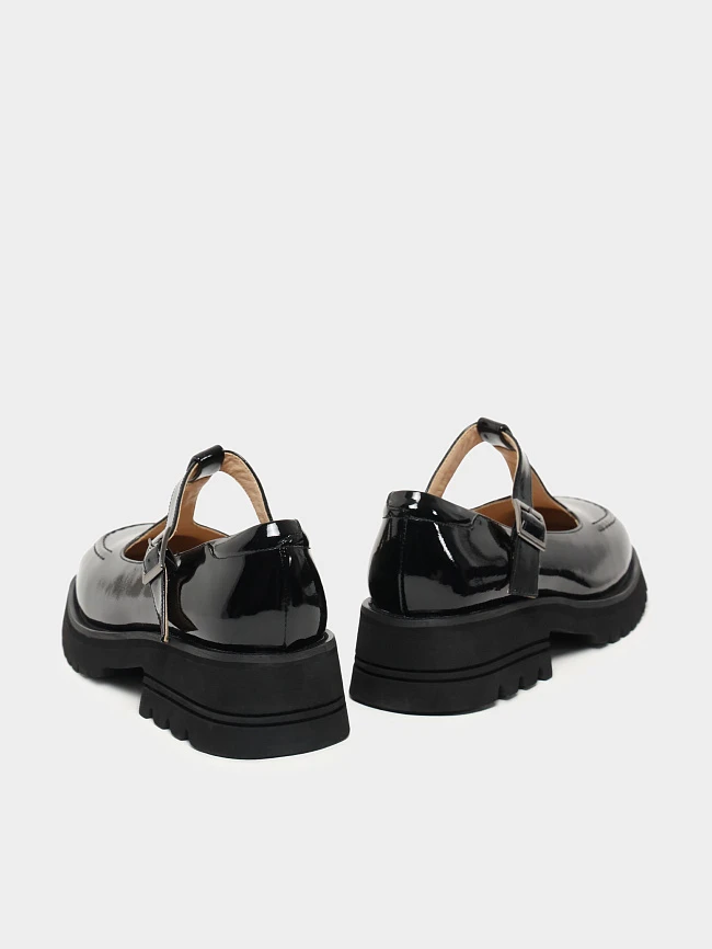 Туфли женские всесезонные, цвет черный, натуральная кожа и полимерные материалы 1849464 | 4