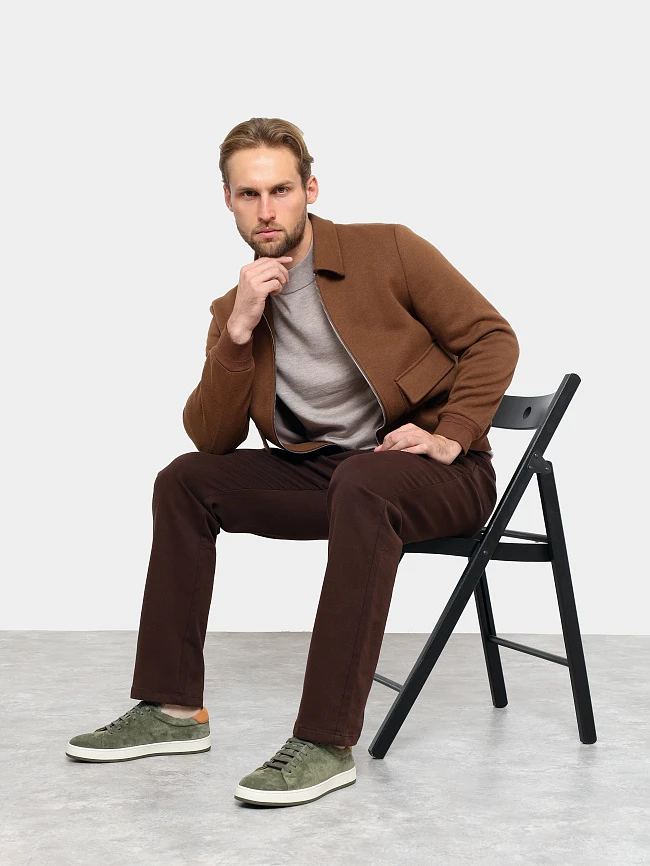 Кеды мужские демисезонные, цвет хаки, натуральный спилок/натуральная кожа M253678 | 11