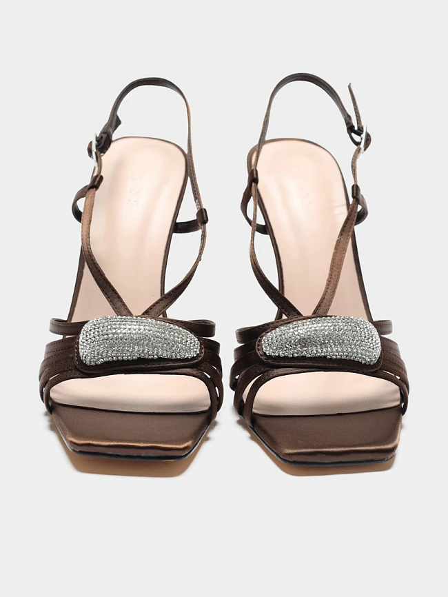 Босоножки женские летние, цвет коричневый, текстиль 6550567 | 4