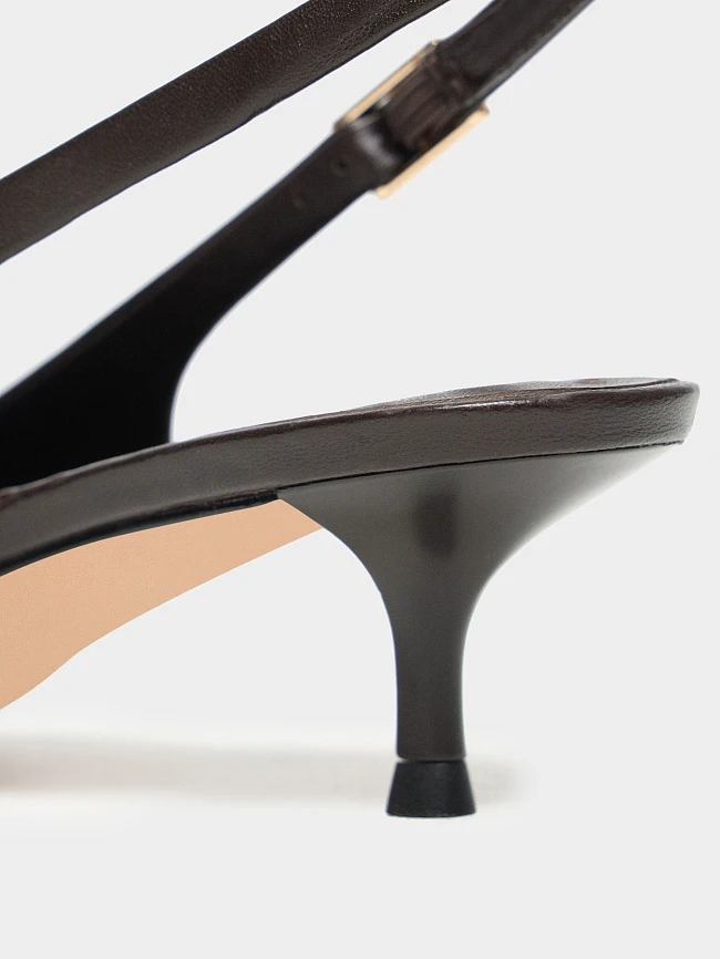 Туфли женские летние, цвет мокко, натуральная кожа 944370 | 5