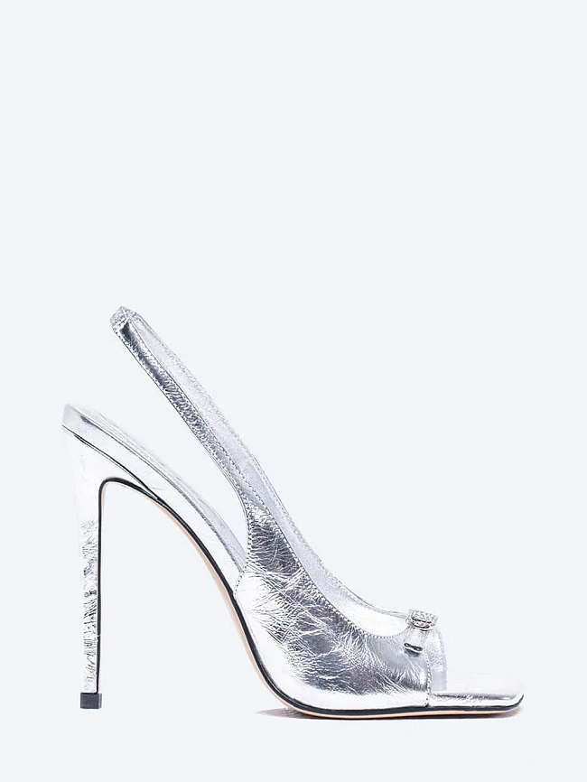 Босоножки женские летние, цвет серебряный, натуральный наплак 944038 | 2