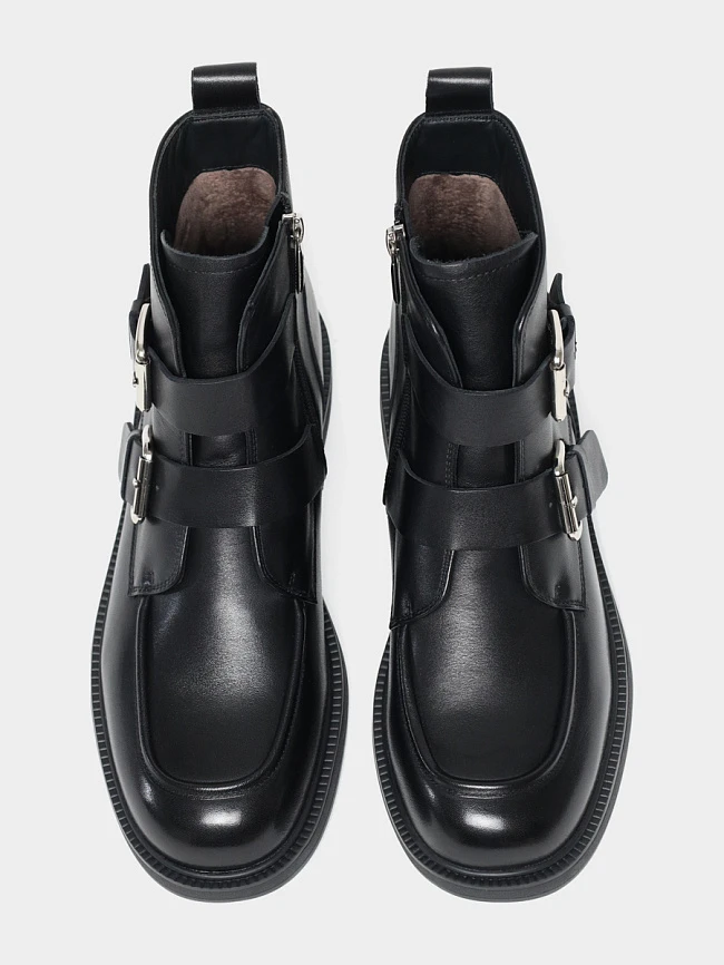 Ботинки женские демисезонные, цвет черный, натуральная кожа 7210318 | 4