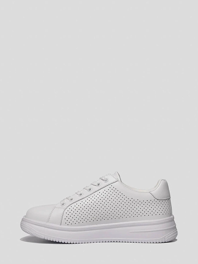 Кеды женские демисезонные, цвет белый, натуральная кожа и полимерные материалы 221020 | 3