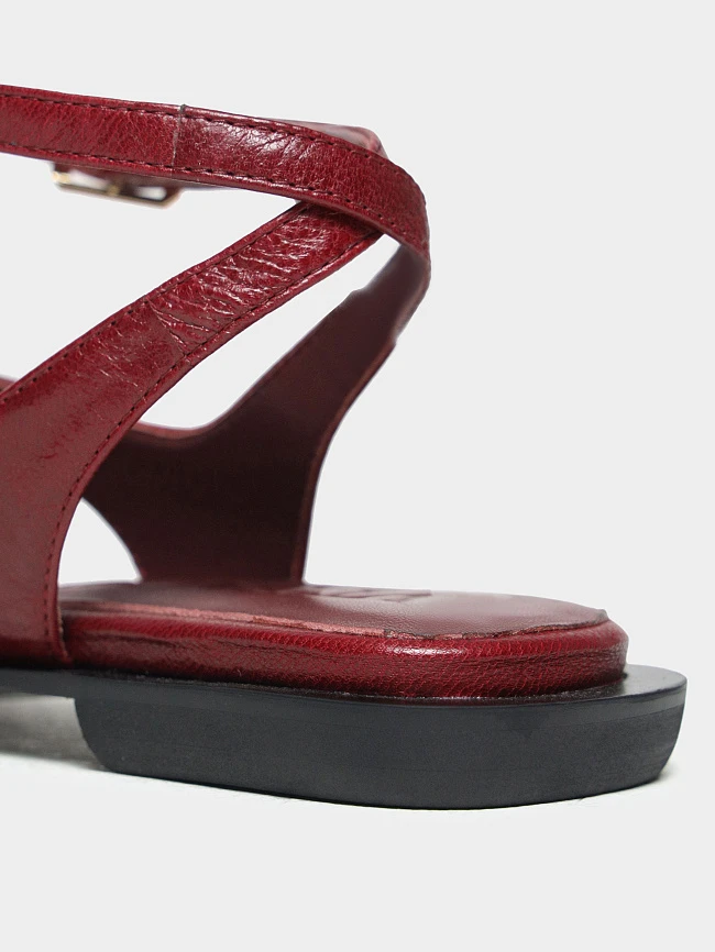 Сандалии женские летние, цвет бордовый, натуральная кожа 944379 | 5