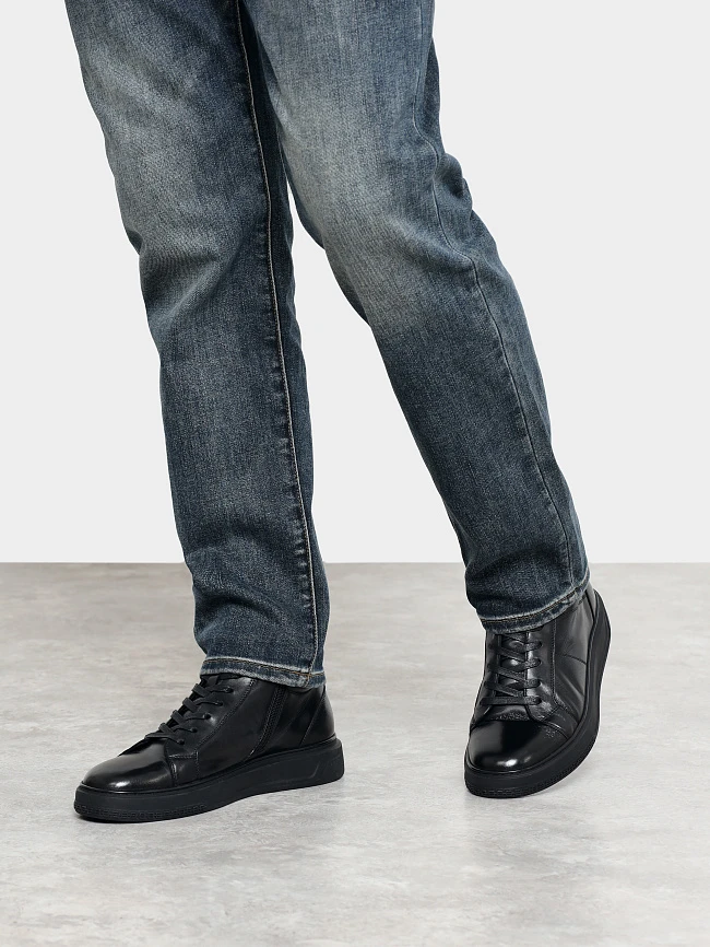 Кеды мужские демисезонные, цвет черный, натуральная кожа M254243 | 7