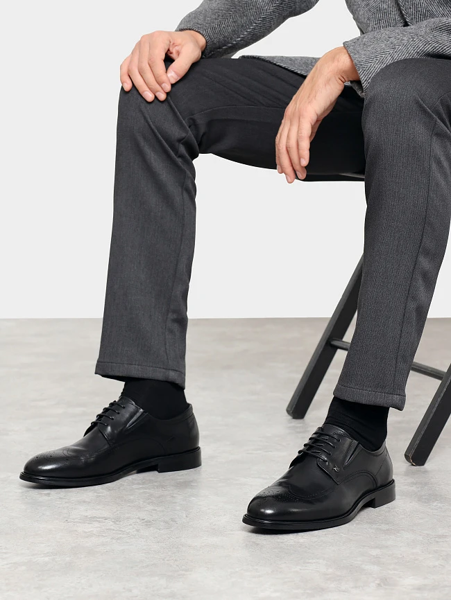 Полуботинки мужские всесезонные, цвет черный, натуральная кожа M1022923 | 10