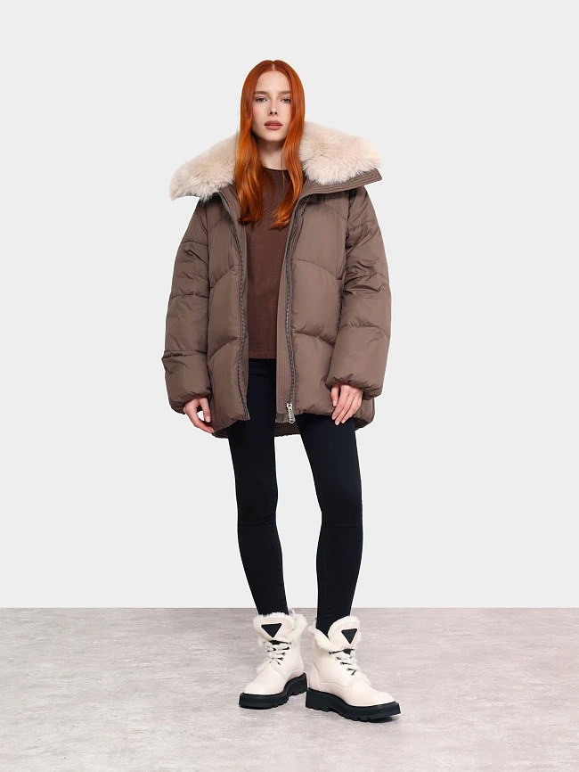 Ботинки женские зимние, цвет молочный, натуральная кожа 1820439M | 13