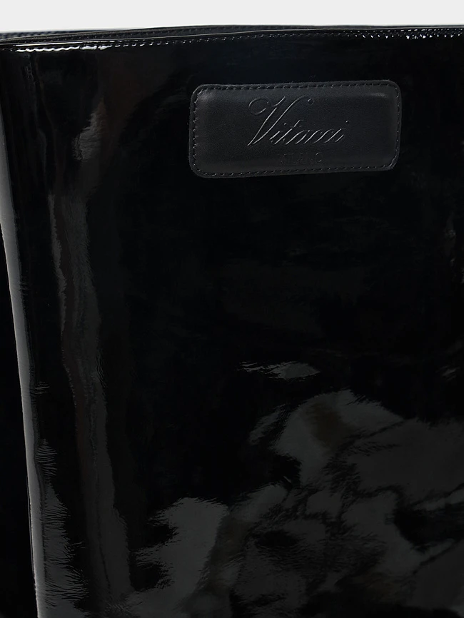 Сапоги женские демисезонные, цвет черный, натуральная лаковая кожа 1730213 | 5