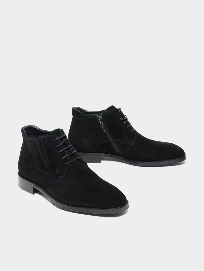 Ботинки мужские демисезонные, цвет черный, натуральный велюр M1023024 | 3