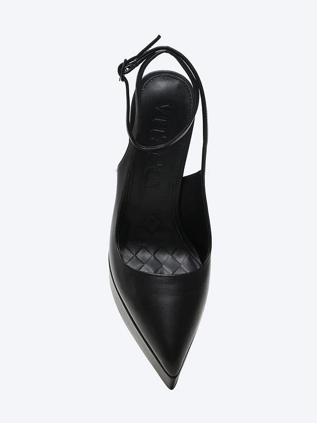 Туфли женские летние, цвет черный, натуральная кожа 496014 | 4