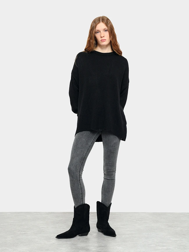 Полусапоги женские демисезонные, цвет черный, искусственный велюр 6550461 | 12