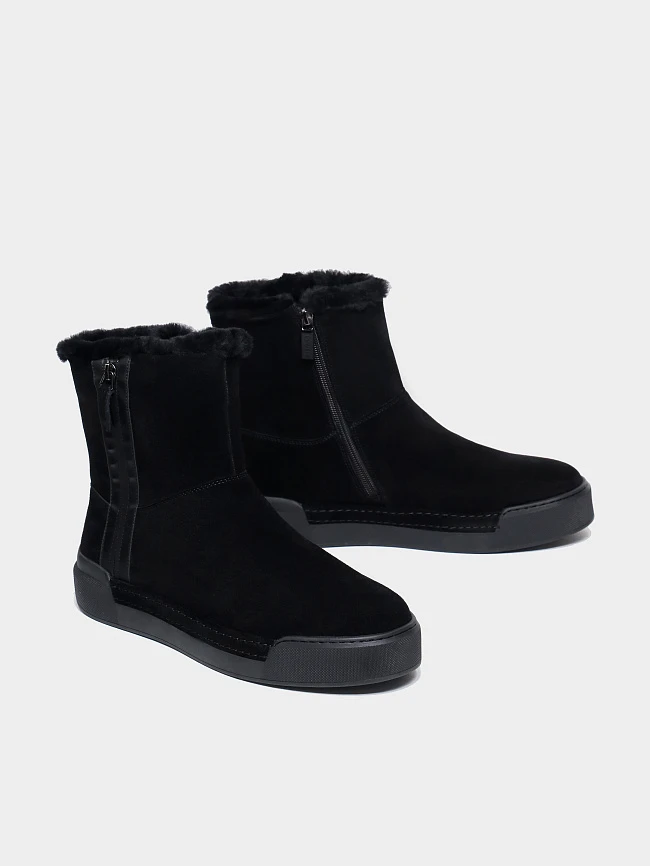 Полусапоги мужские зимние, цвет черный, натуральный спилок M1782122M | 3