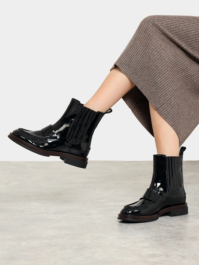 Ботинки женские демисезонные, цвет черный, натуральная лаковая кожа 1821623 | 7