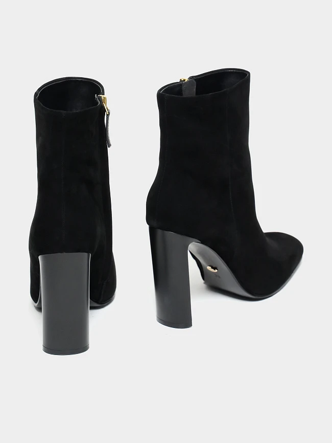 Ботильоны женские зимние, цвет черный, натуральный велюр 1494758M | 4