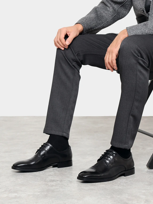 Полуботинки мужские всесезонные, цвет черный, натуральная кожа M1782520 | 10