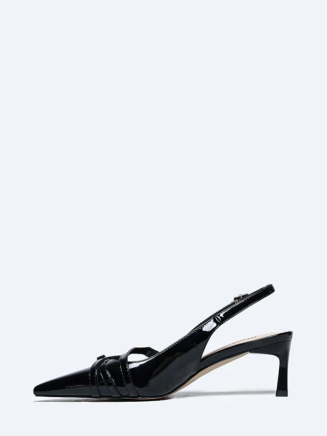 Туфли женские летние, цвет черный, искусственная лаковая кожа 2680030-1 | 3