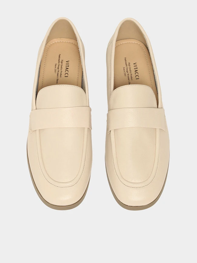 Лоферы женские всесезонные, цвет молочный, натуральная кожа 3630228 | 5