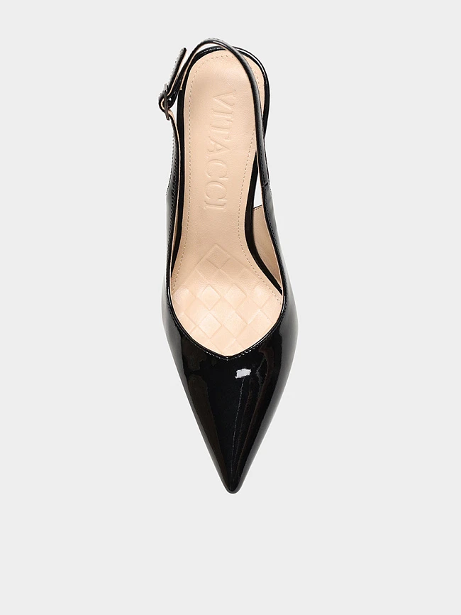 Туфли женские летние, цвет черный, натуральная лаковая кожа 497473 | 4