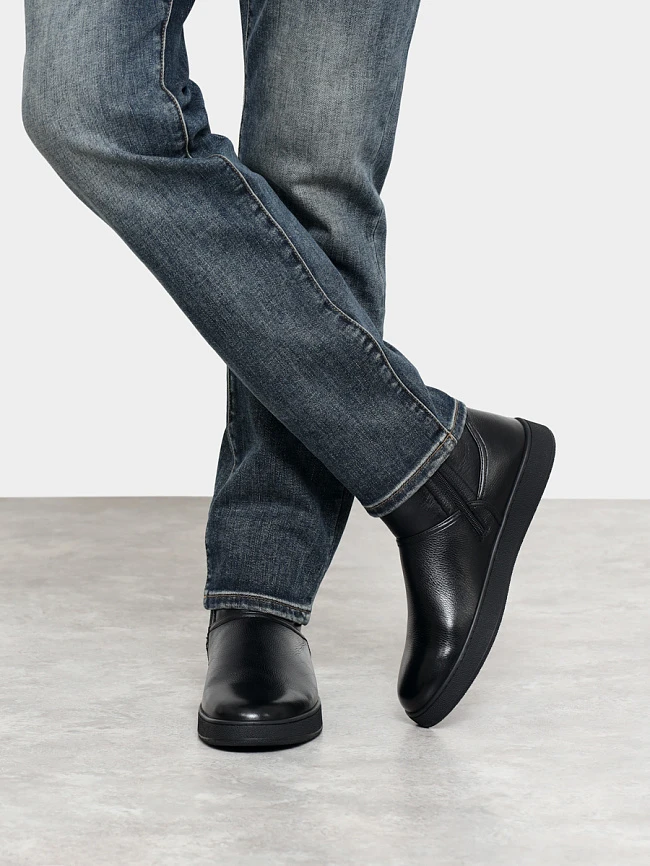 Полусапоги мужские зимние, цвет черный, натуральная кожа M254259M | 8