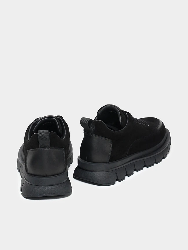 Полуботинки мужские зимние, цвет черный, натуральный спилок/натуральная кожа M1782017M-1 | 3